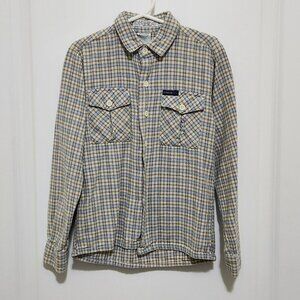 Vtg Choozie Boys 10 (Runs Small) Button Up Blue Plaid Flannel Shirt Long Sleeve